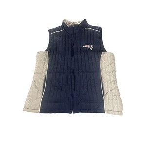 New England Patriots Vest Women's XL Blue Quilted Sleeveless NFL Team Apparel